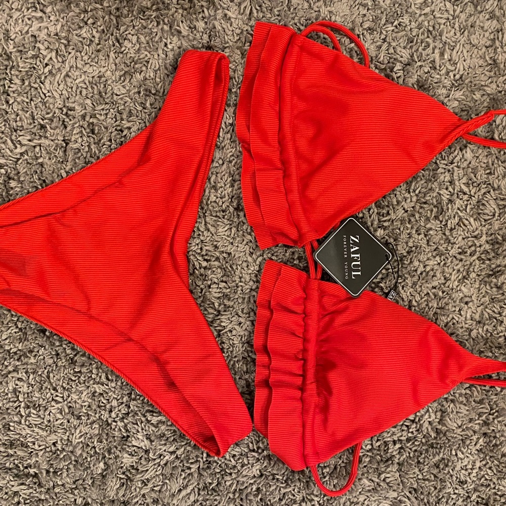 Red wrap bikini